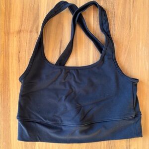 J.Crew Black Longline sports bra in Signature flex